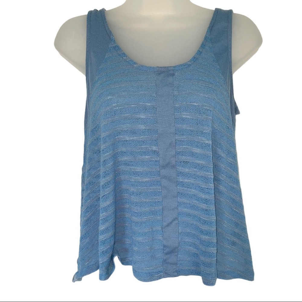 4/$25 Blue Stripe Tank Top Sheer Casual